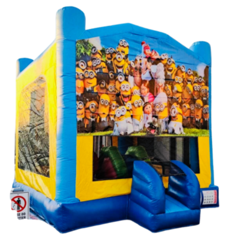 Jumping Castle Hire - Obstacle Course - Yellow/Blue - Minions