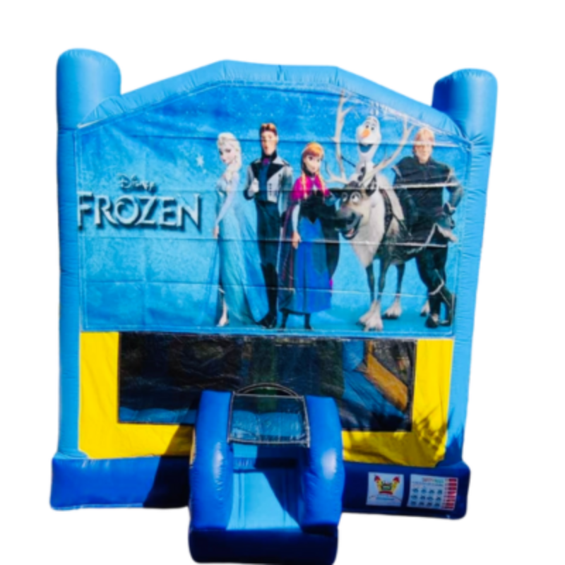 Jumping Castle Hire - Obstacle Course - Yellow/Blue - Frozen Family