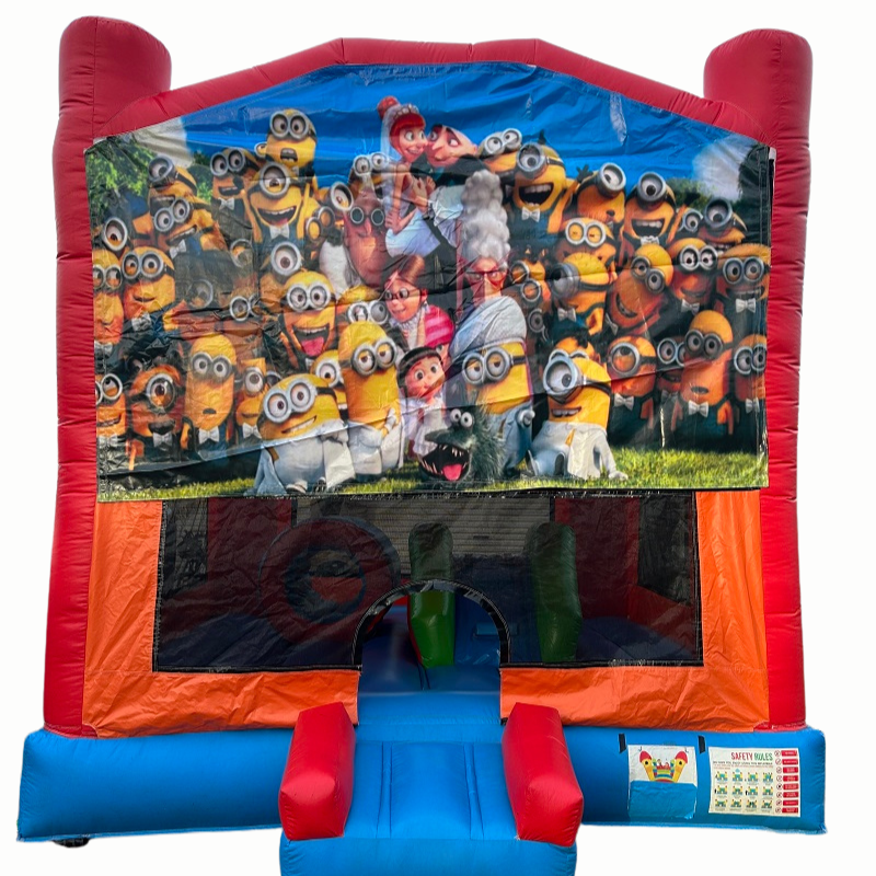 Jumping Castle Hire - Obstacle Course - Red/Orange - Minions
