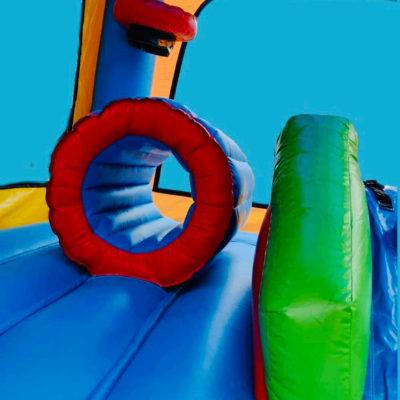 Jumping Castle Hire - Obstacle Course - Yellow/Blue - Frozen Family