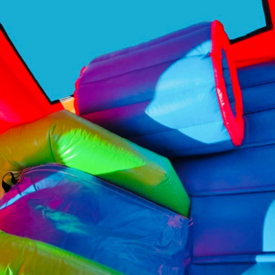 Jumping Castle Hire - Obstacle Course - Red/Orange - Frozen Sisters