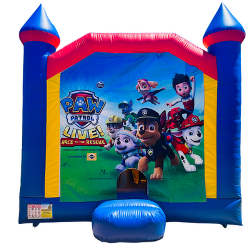 Jumping Castle Hire - Blue Combo Inside Slide - Paw Patrol