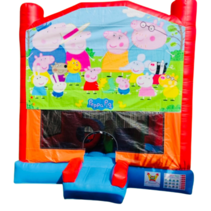Jumping Castle Hire - Obstacle Course - Red/Orange - Peppa Pig