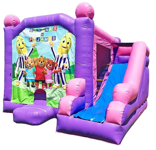 Jumping Castle Hire - Pink  Combo Bananas In Pajamamas Jumping Castle