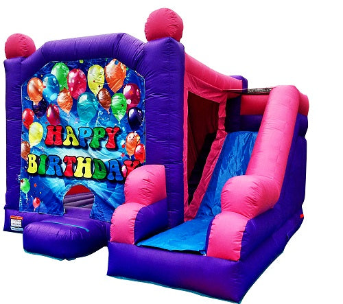 Jumping Castle Hire - Pink Combo Happy Birthday Jumping Castle