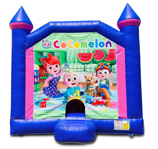 Jumping Castle Hire - Pink Combo Inside Slide - Cocomelon