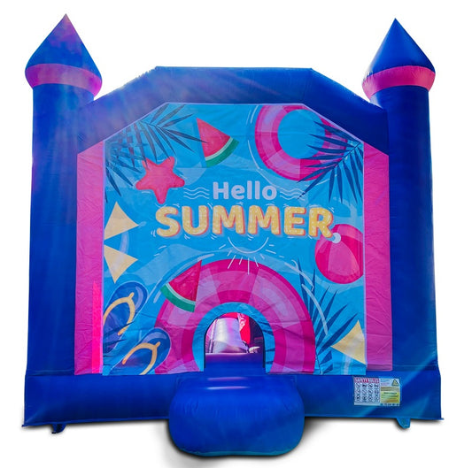 Jumping Castle Hire - Pink Combo Inside Slide - Hello Summer