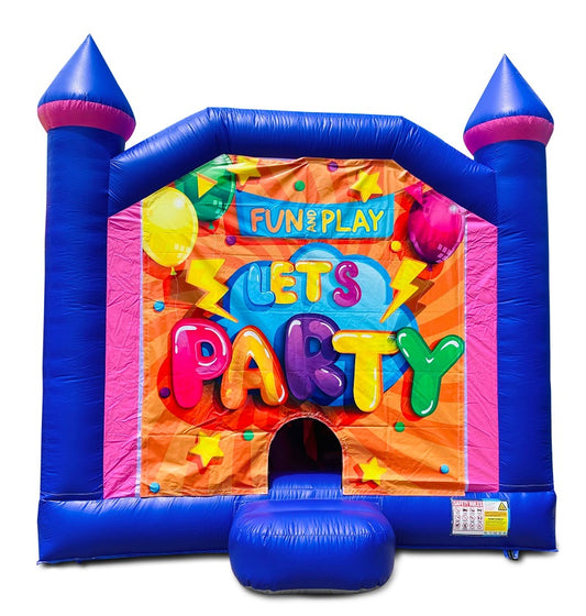 Jumping Castle Hire - Pink Combo Inside Slide - Lets Party