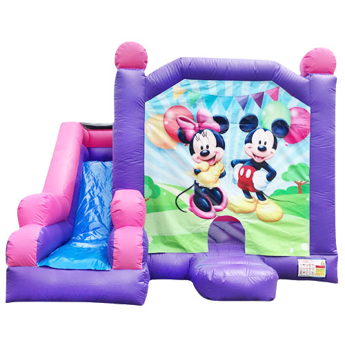 Jumping Castle Hire - Pink Combo Mickey & Minnie Mouse Jumping Castle