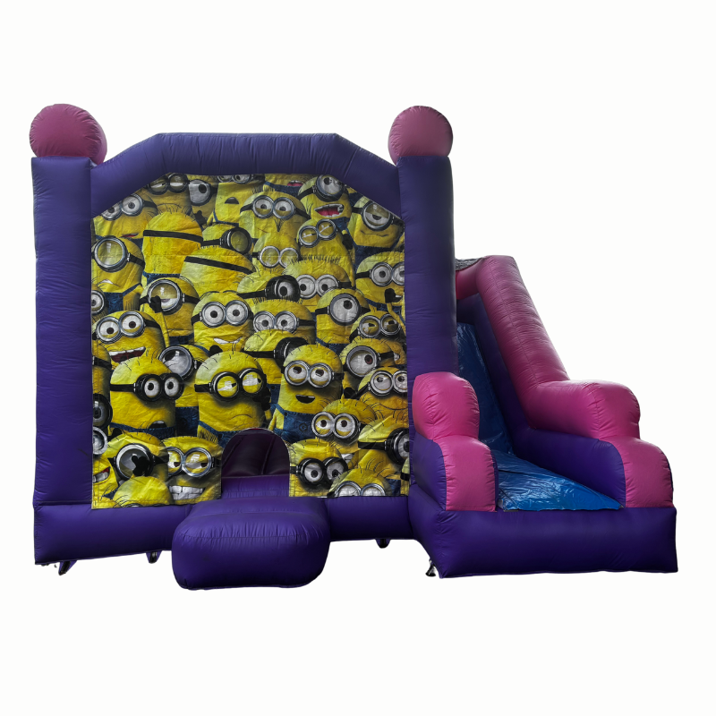 Jumping Castle Hire - Pink Combo Minions Jumping Castle