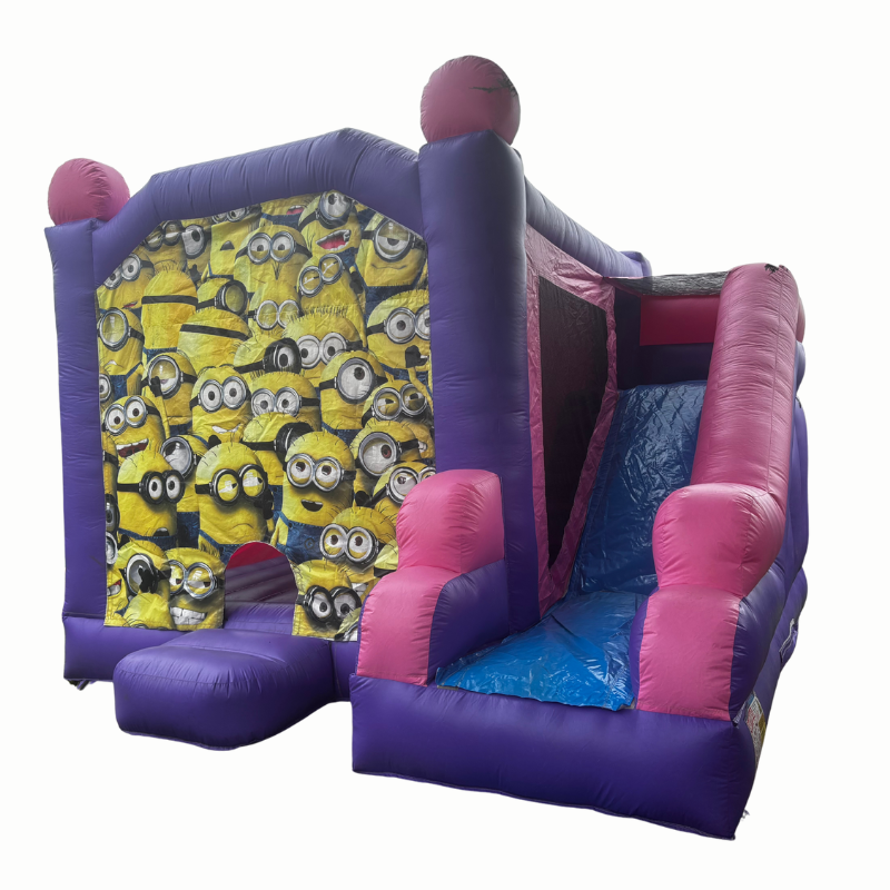 Jumping Castle Hire - Pink Combo Minions Jumping Castle