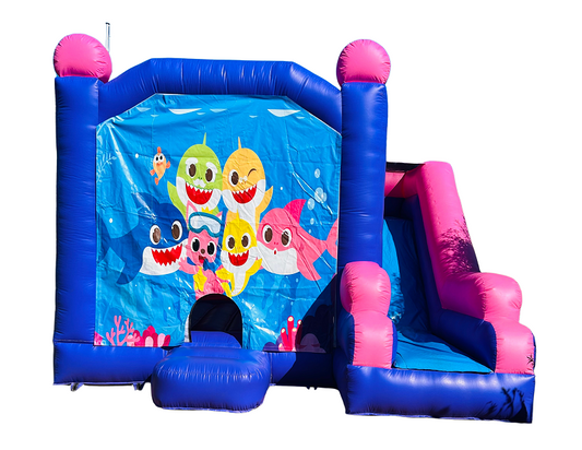 Jumping Castle Hire - Pink Comb Sharky Jumping Castle
