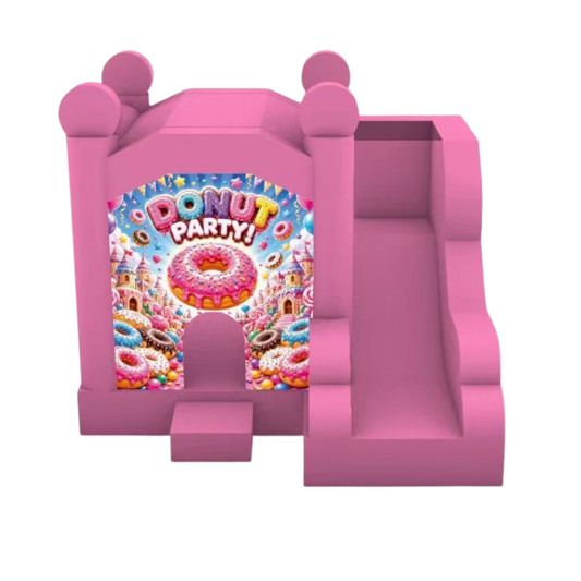 Jumping Castle Hire - Pink Compact - Donut Party
