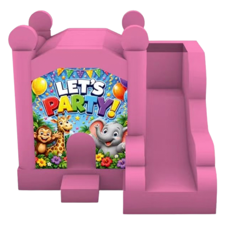 Jumping Castle Hire - Pink Compact - Lets Party Jungle
