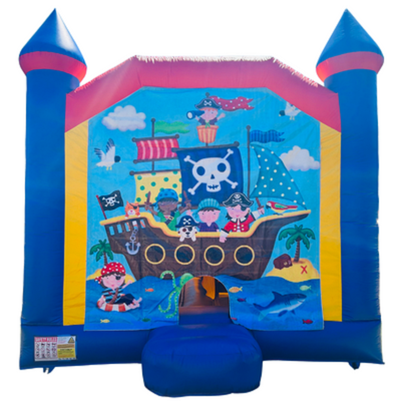 Jumping Castle Hire - Blue Combo Inside Slide - Pirates