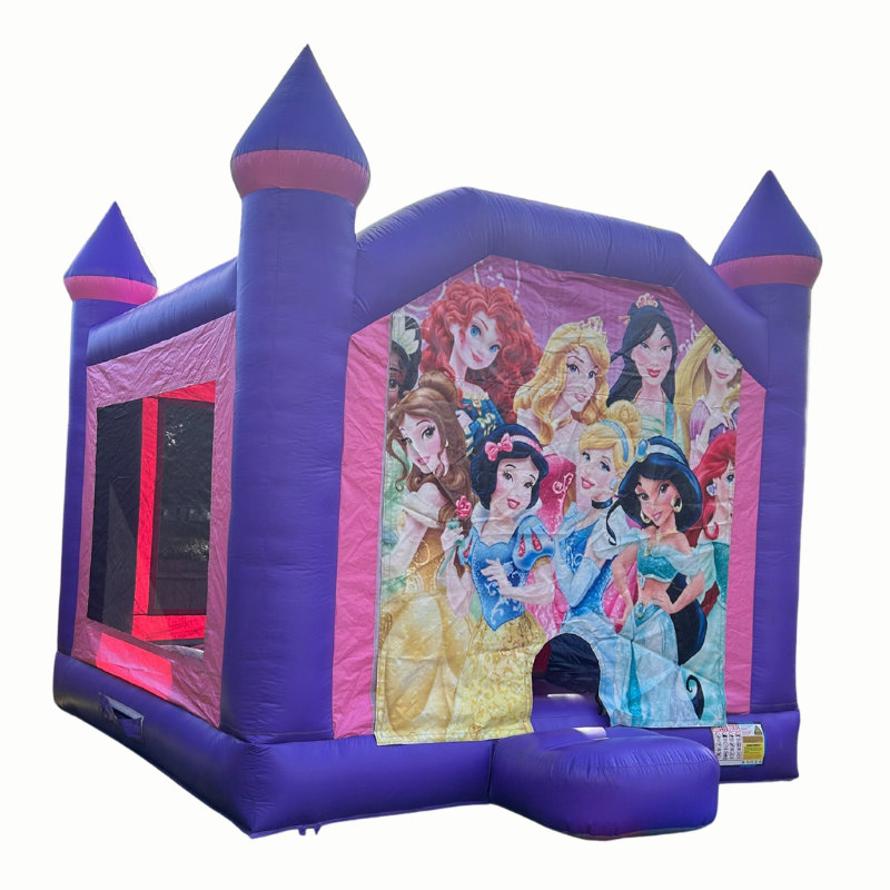 Jumping Castle Hire - Pink Combo Inside Slide - Princesses