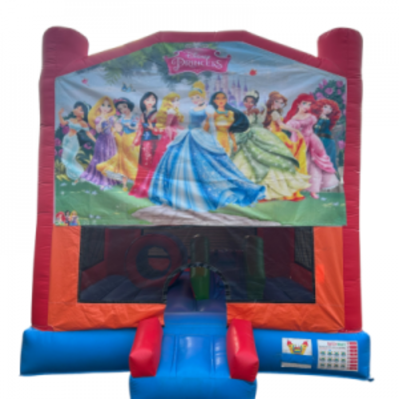 Jumping Castle Hire - Obstacle Course - Red/Orange - Princess