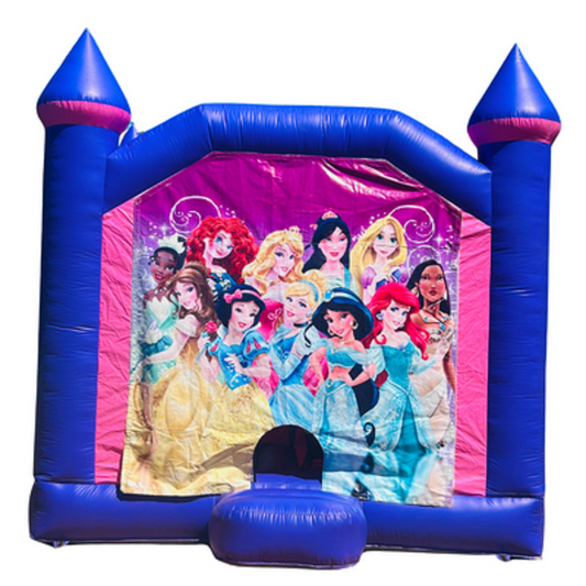 Jumping Castle Hire - Pink Combo Inside Slide - Princesses