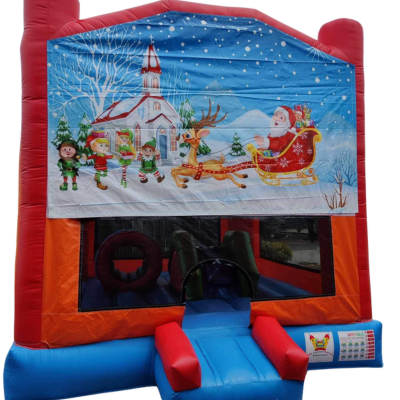 Jumping Castle Hire - Obstacle Course - Red/Orange - Santas Sleigh