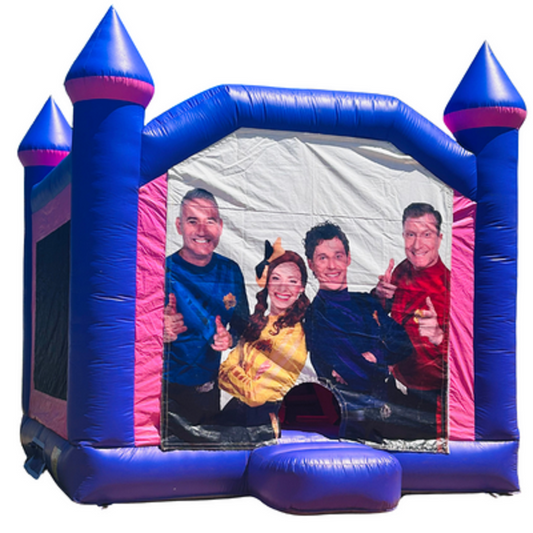 Jumping Castle Hire - Pink Combo Inside Slide - The Wiggles