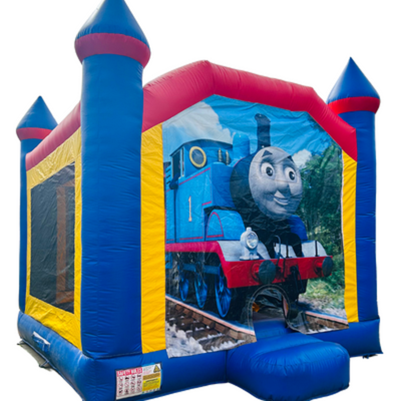 Jumping Castle Hire - Blue Combo Inside Slide - Thomas The Tank Engine