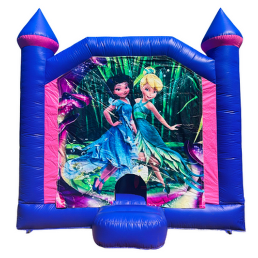 Jumping Castle Hire - Pink Combo Inside Slide - Tinkerbell
