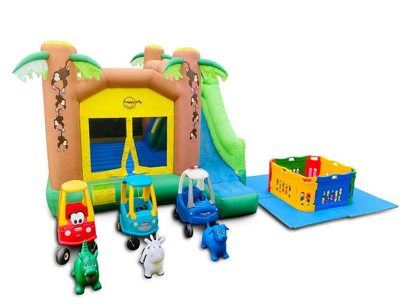 Toy Hire Package - Jumping Castle Ballpit Little Tykes Cars x 3  & Animal Hoppers x 3