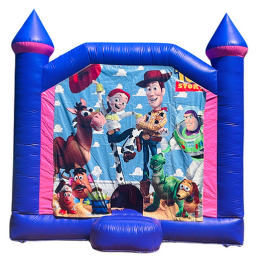 Jumping Castle Hire - Pink Combo Inside Slide - Toy Story