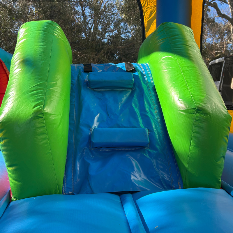 Jumping Castle Hire - Obstacle Course - Yellow/Blue - No Banner
