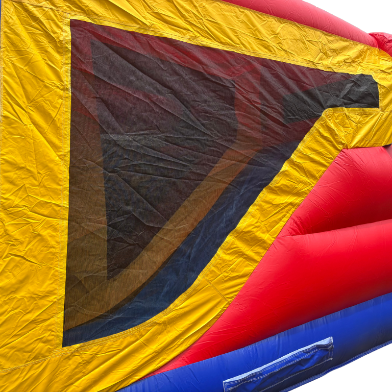 Jumping Castle Hire - Yellow Combo Inside Slide - Plain No Banner