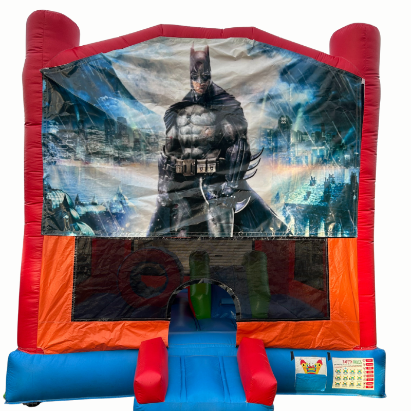 Jumping Castle Hire - Obstacle Course - Red/Orange - Batman