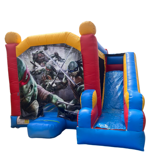 Jumping Castle Hire - Blue Combo Ninja Turtles Jumping Castle