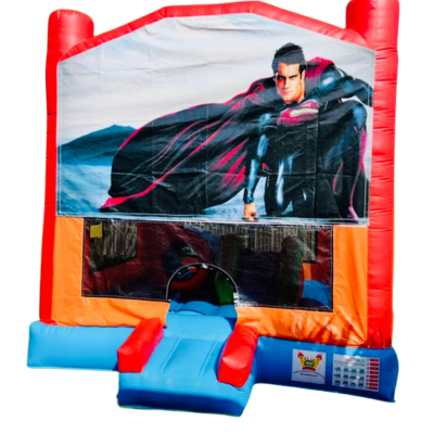 Jumping Castle Hire - Obstacle Course - Red/Orange - Superman